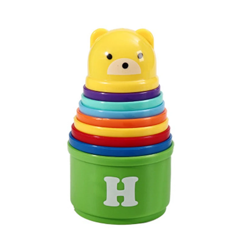

8Pcs/Set Baby Stacking Cup 2021 Color Rainbow Stacking Ring Tower Toys For Baby Early Educational Intelligence Toy For Kids Gift