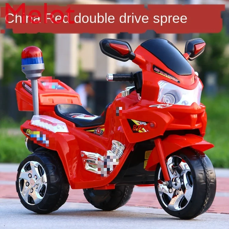 

New Children's Electric Motor Tricycle Large Police Car Boys and Girls Stroller Baby Can Sit Toy Battery Children's Motorcycle