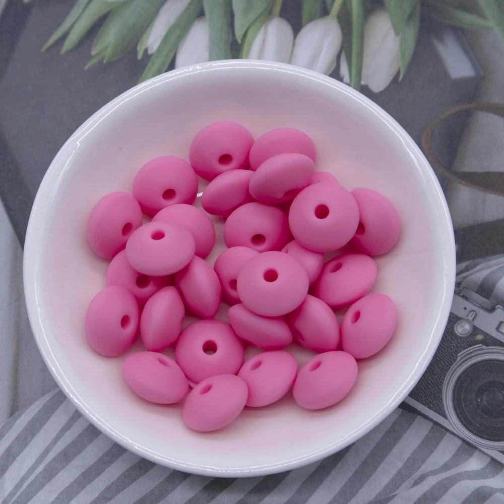 60pc Baby Teether Silicone Teethers BPA Free Abacus Lentils Beads Silicone Beads Baby Teething Nursing Pacifier Clip Accessories - Цвет: 60pc BD020-6
