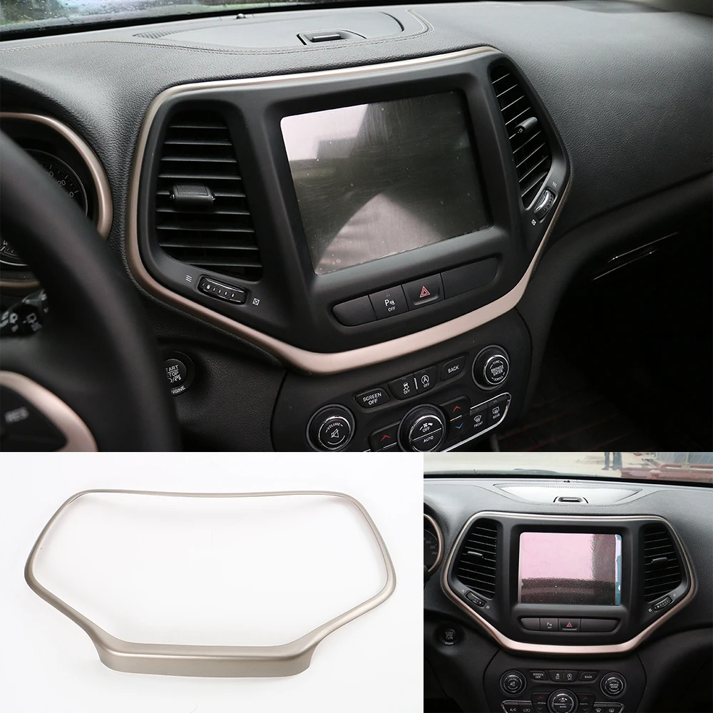 

Подходит для Jeep Cherokee 2014-2018 ABS панель приборной панели центральная консоль GPS навигационная панель крышка Украшение отделка автомобильные аксессуары