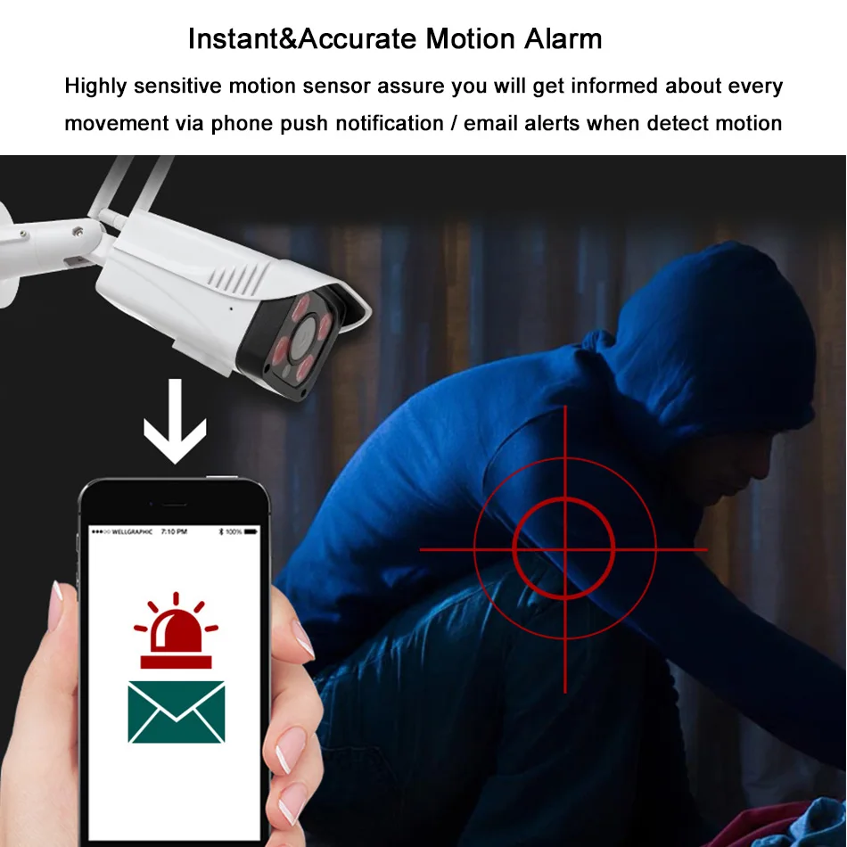 KERUI видеонаблюдения CCTV wifi камера HD 1080P наружная Водонепроницаемая инфракрасная камера ночного видения безопасности Видео IP камера