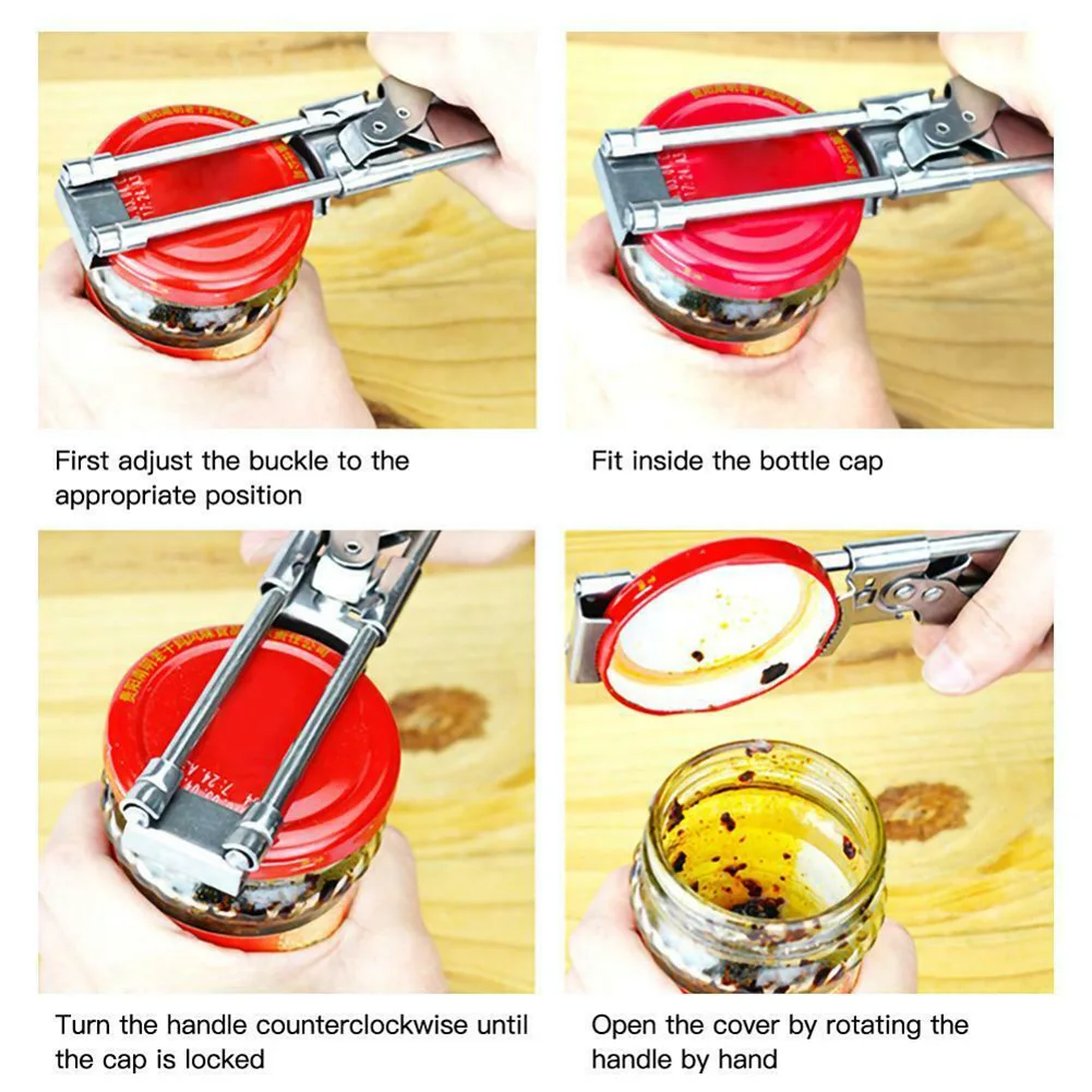 

NEW Multifunctional Adjustable Stainless Steel Can Opener