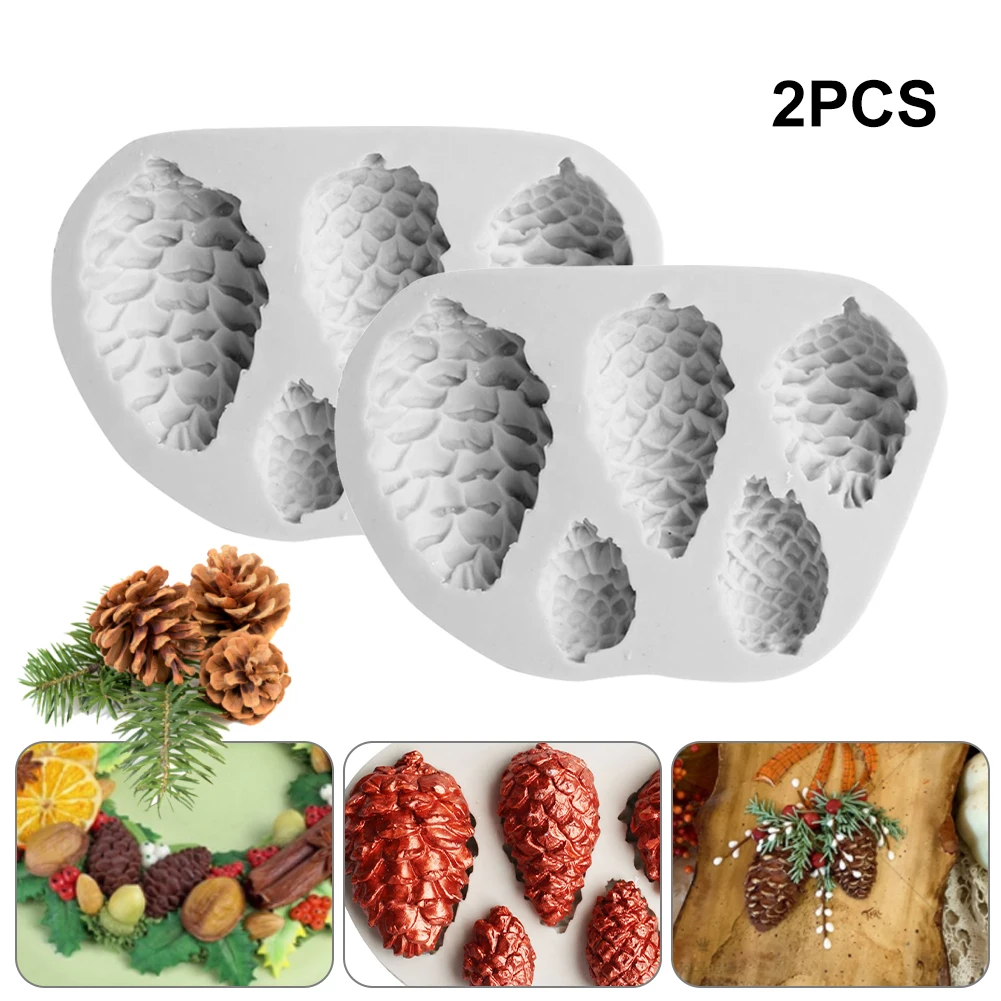 

2 Pc Pine Cones Silicone Mould Fondant Chocolate Making Mold Chocolate Candy Soap Baking Mold Pine Cone Silicone Tray Mold