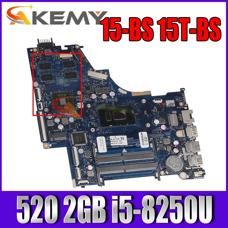 

Материнская плата для ноутбука Akemy 934910-001, 934910-601, для ноутбука HP 15-BS, 15T-BS, ноутбук 520, 2 Гб памяти, полностью протестирована