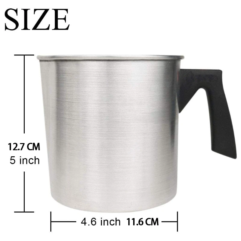 

Scented Candle DIY Melting Wax Pot 1.2L Aluminum Frothing Candle Making Pitcher Wax Melting Pouring Cup Multipurpose E56C
