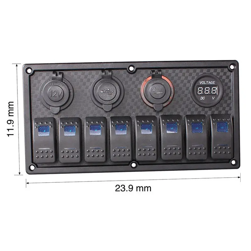 8 банд кулисный переключатель панель автомобиль Лодка вольтметр прикуриватель
