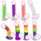 Фаллоимитация радуги, мастурбатор, Стимулятор клитора, силиконовый пенис, эротический интимный инструмент для взрослых