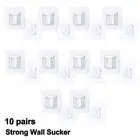 Водонепроницаемые настенные крючки, двусторонние клейкие настенные крючки, прозрачный многоразовый бесшовный подвесной крючок для фотографий