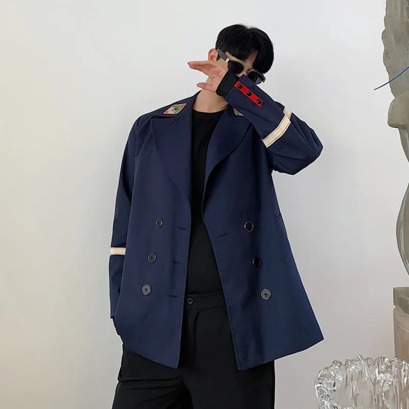 Spring Autumn Male Streetwear Suit Coat Outerwear Men Embroidery Vintage College Style Casual Blazer Jacket Overcoat | Мужская одежда