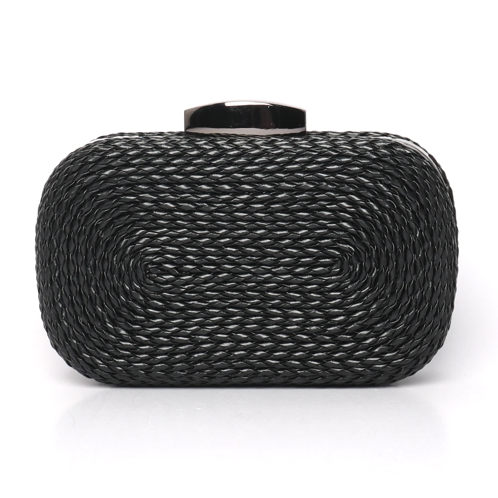

With Chain Pouch Ladies Bag Purse Banquet Knitted Luxury Elegant Clutch Handbag Evening Party Wedding Bridal Fashion