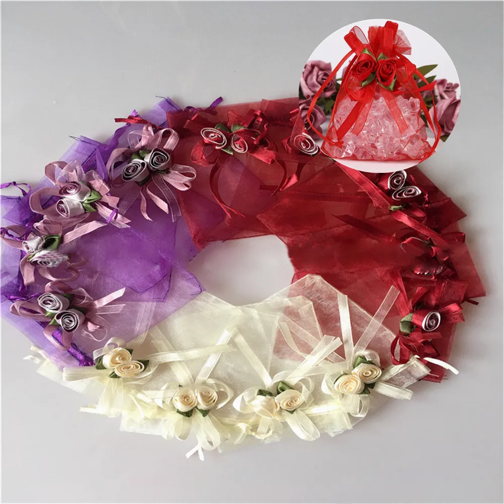 10 шт. новогодние сумки из органзы на шнурке | Дом и сад