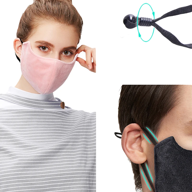 

3D Winter Warm Unisex Breathable Mouth Mask Outdoor Riding Cotton Velvet Face Masks Men Women Windproof Dustproof Mouth-muffle