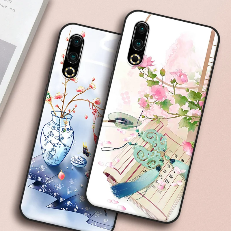 CAPAS For Meizu 16s Pro 16Xs Case Cover Soft Silicone Chinese Style Flower Pattern Phone Back 16sPro | Мобильные телефоны и
