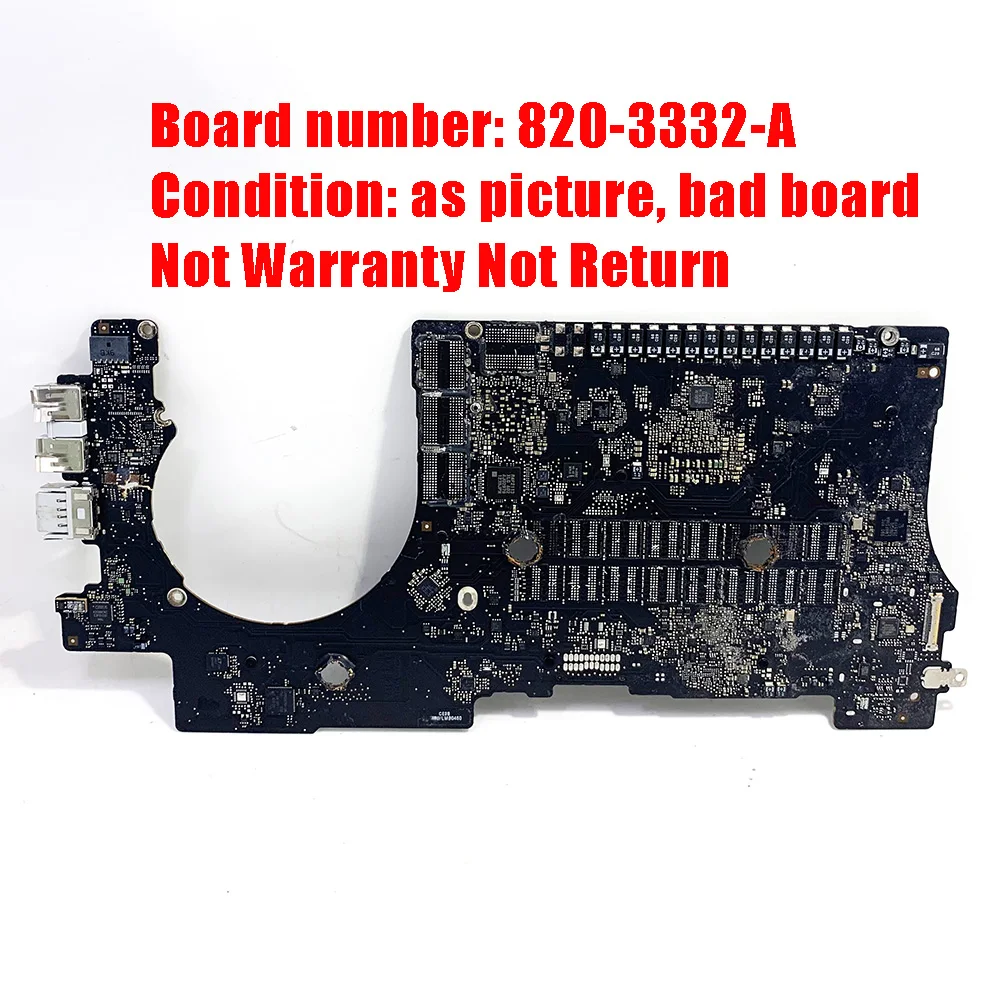 820 3332 A логическая дефектная плата для Apple MacBook Pro A1398 MC975 MC976 retina