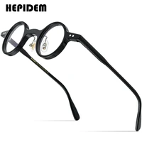 hepidem acetate glasses frame men vintage retro small round eyeglasses women optical prescription spectacles myopia eyewear 9178