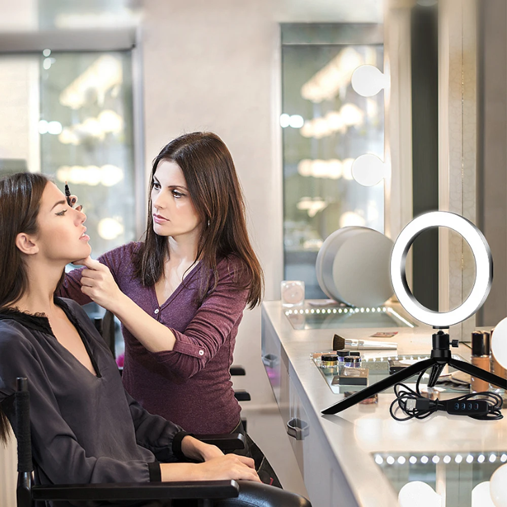 Dozzlor 26 см Диммируемый холодный теплый светодиодный студийный кольцевой