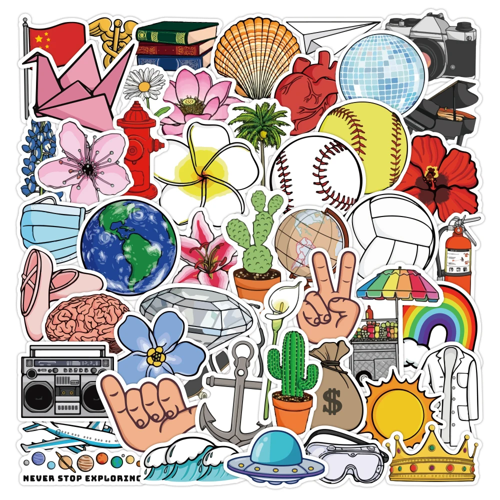 

50PCs Anime Creative Stickers Waterproof Illustration Notepad Mobile Phone Notebook Refrigerator Skateboard Stickers Toys