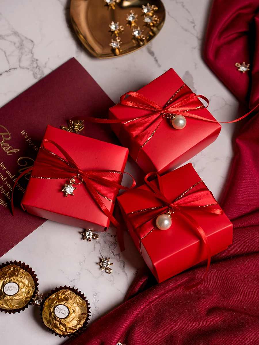 Золотая Подарочная коробка 20 шт./лот роскошная квадратная Свадебная для конфет