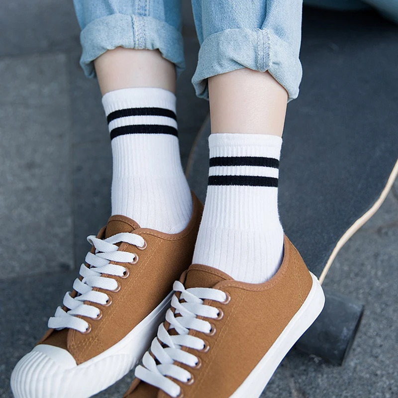 

2Pair Women Casual Striped Socks High Quality Comfortable Short Cotton Socks for Girls Ladies Casual Low Cut Ankle Socks Sokken