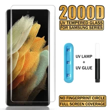 Protector de pantalla de vidrio templado UV 2000D para Samsung Galaxy, Protector de pantalla para Samsung Galaxy S22 S21 S20 S10 S9 S8 Plus, Samsung Note 20 Ultra 10 S10E S10(5G)