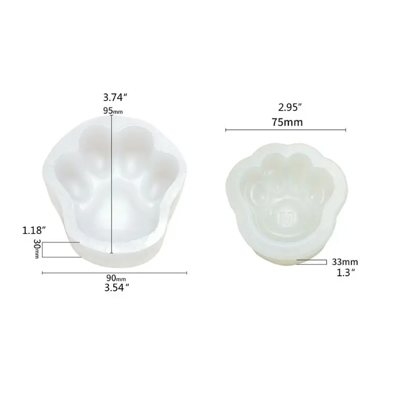 3 5 дюймов DIY Большой Pet Paw силиконовые формы с рисунком собачки и котика лапой