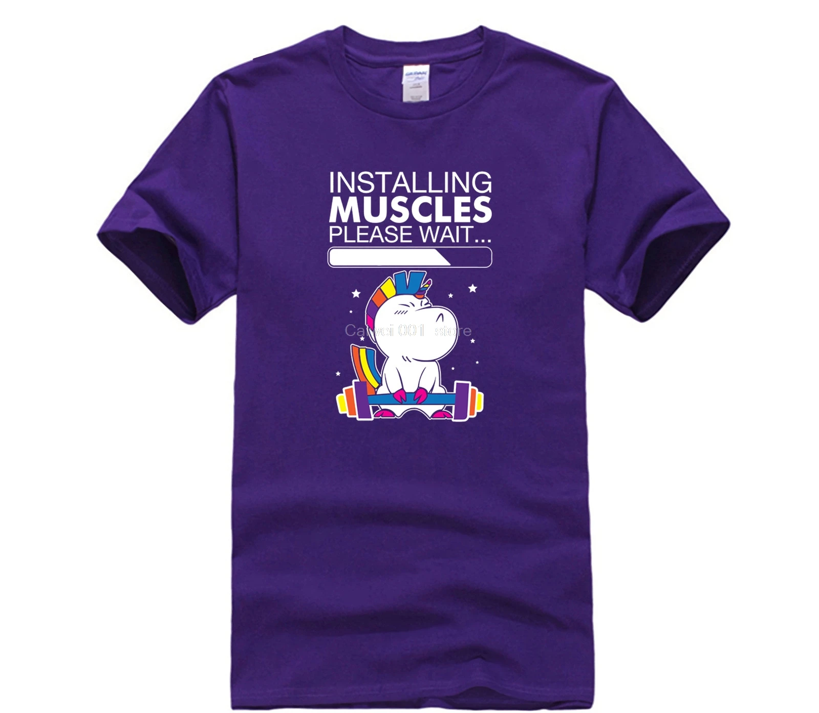 

Men's T shirt Cartoon Fun Installing Muscles Funny Casual Male Pattern Top Quality Men's Print Casual 100% Cotton T Shirt