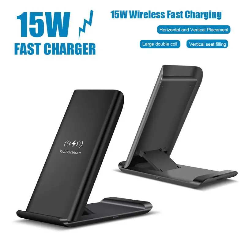 

15W Qi Wireless Charger Quick Charge Dock For Samsung S20 S10 Note 20 Fast Charging Stand Pad For iPhone 12 11 Pro Max XS XR SE2