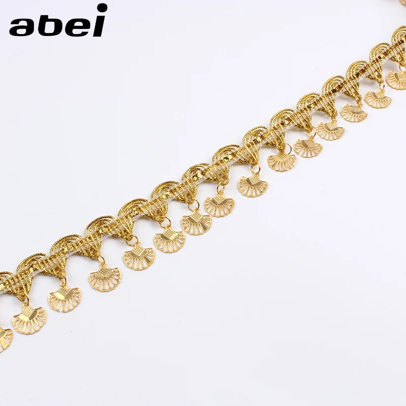 35 мм 1 ярд Золотая оболочка блестки кисточка лента для свадебной вечеринки платье