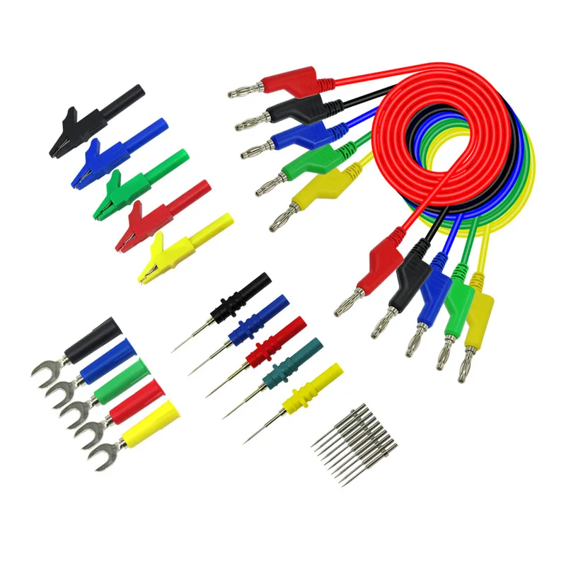 

NEW Cleqee P1036B 4mm Banana to Banana Plug Test Lead Kit for Multimeter Match Alligator clip U-type & puncture test porbe kit