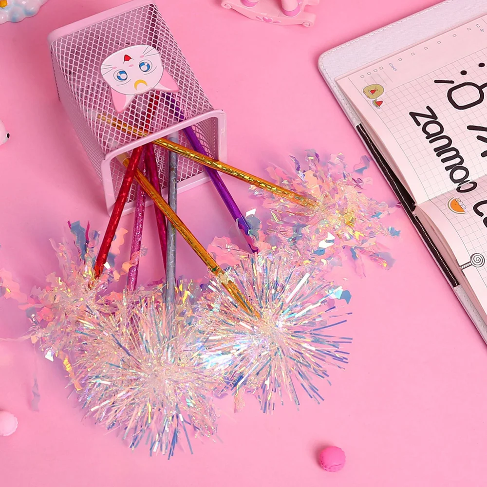 

4pcs Shine Colorful Silk Pens Creative Ballpoint Pen School Office Stationery Supply (Mixed Pattern, Mixed Color)