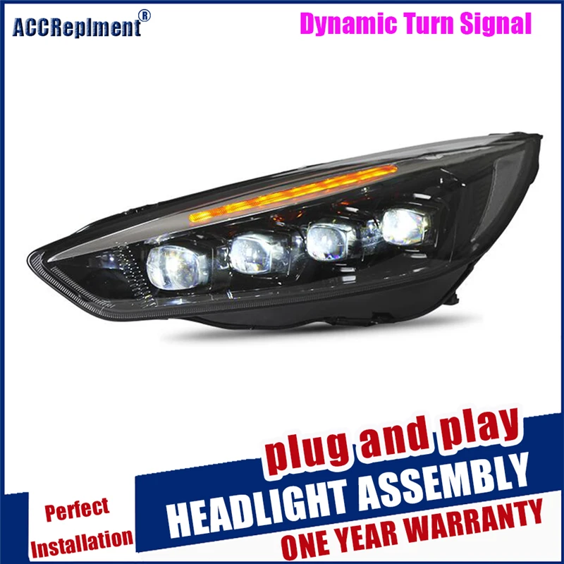 

8 led lens Projectors All led head light Car Styling for Focus Headlights 2015-2018 Dynamic Turn Signal LED DRL