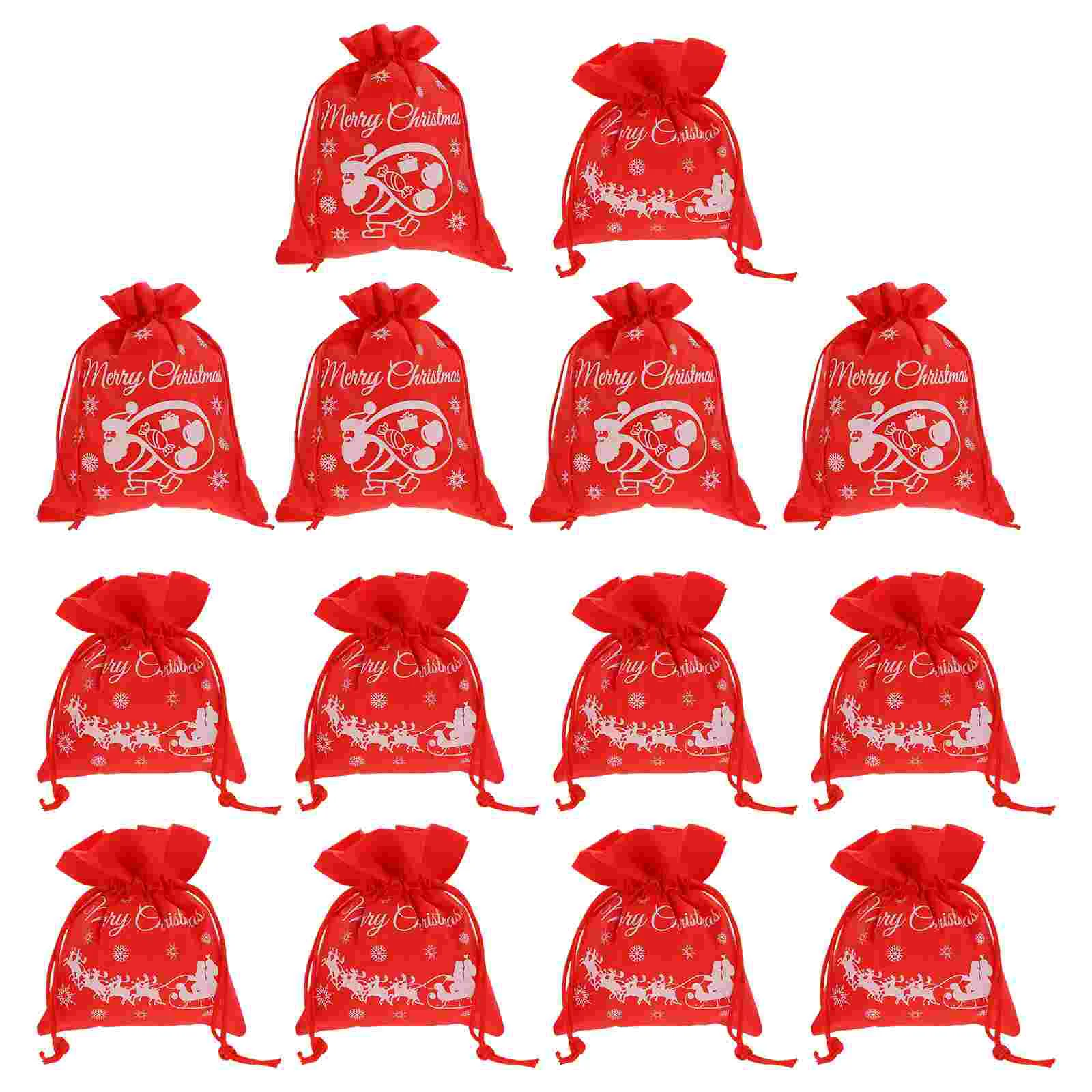 

Pcs Christmas Gift Bag Non-woven Fabrics Storage Bag Drawstring Candy Bags