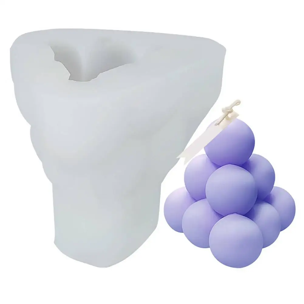 

Round Pyramid Geometry Magic Ball Silicone Aromatherapy Candle Plaster Handmade Soap Mold Used To Produce Paraffin Wax