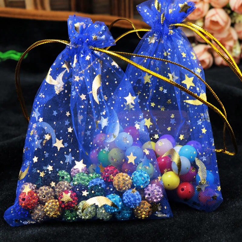 100 шт./лот сумки из органзы Рождественский Подарочный мешок на шнурке амулетная