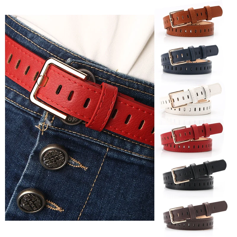 

Ремень из искусственной женский кожаный пояс для женщин, однотонный пояс с классической пряжкой в стиле ретро, для джинсов и платьев