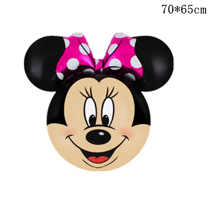 as picture 2 шт. 110 см гигантские фольгированные шары с Микки и Минни Маус, красные желтые шары с бантом, детские украшения для дня рождения - Цвет: as picture