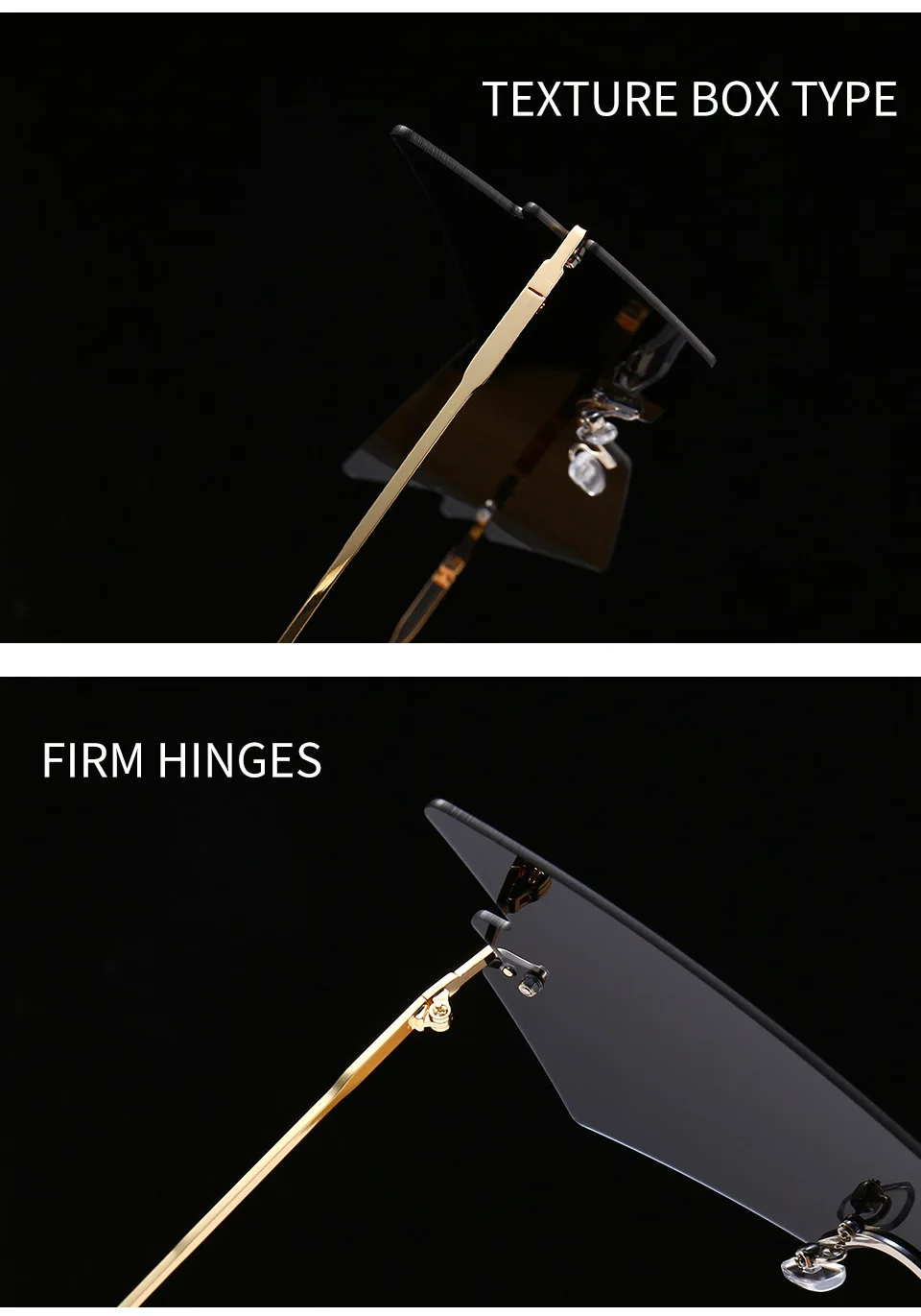 

Cat Eye Sunglasses Rhinestone 2021 Rimless Overiszed Glasses One Piece Butterfly Sun Glasses For Women Female Shades UV400