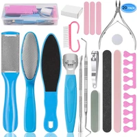 20 in 1 professional foot care kit pedicure tools set stainless steel foot rasp foot dead skin remover clean toenail care kit