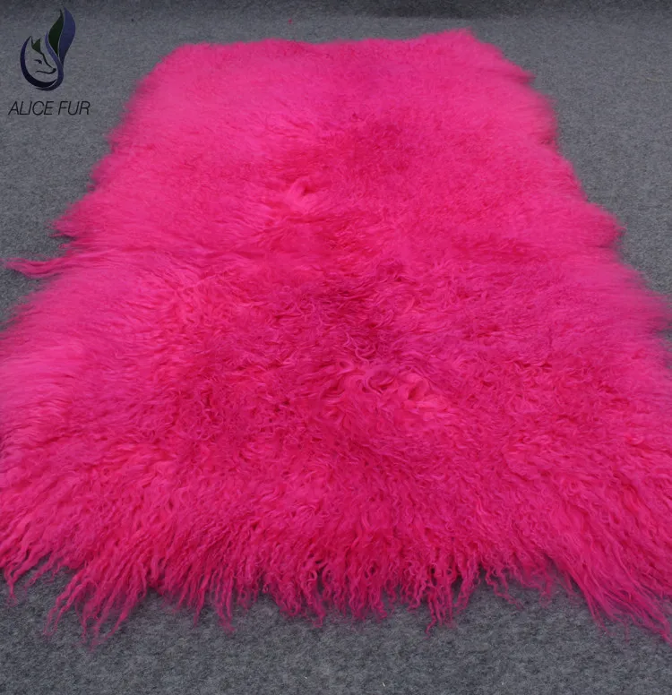 Высокое качество Длинные волосы монгольского ягненка кожа с натуральным