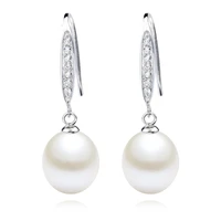 hot sale female s925 sterling silver drop pearl earrings for wedding