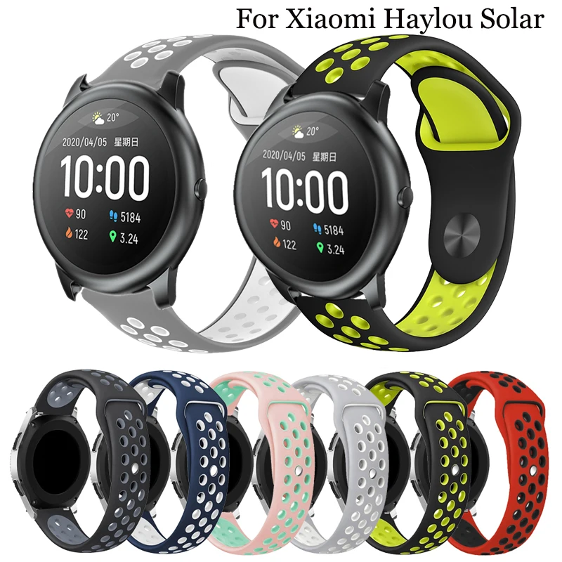 Силиконовый ремешок для часов Xiaomi Haylou Solar LS05 22 мм умных Huami Amazfit Stratos 2 2S 3 GTR