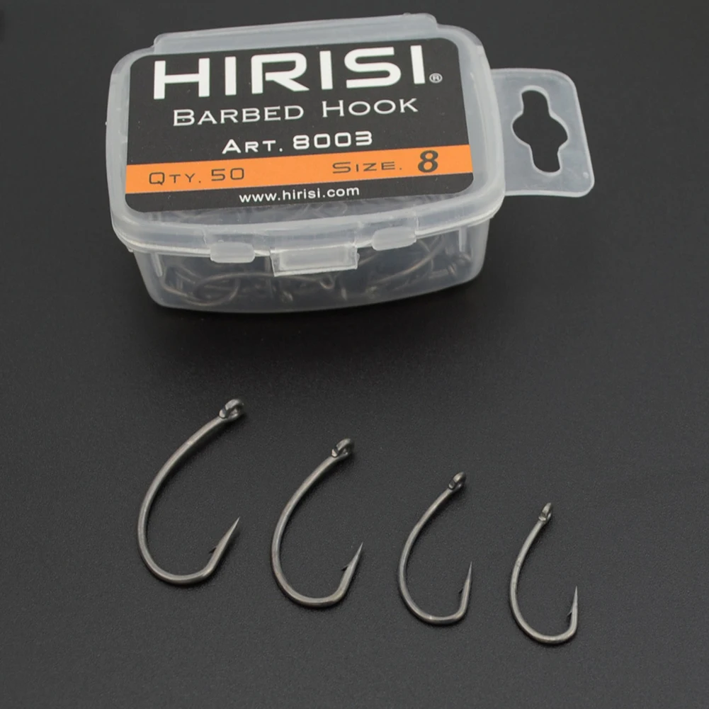 

50pcs/Box Coating High Carbon Stainless Steel Circle Barbed Carp Fishing Hooks Set Pack Barbed Fishhook Jig Hook Fishing Tackle