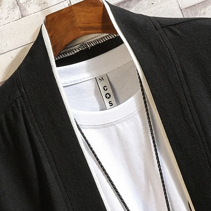 

Kimono Cardigan Men 2019 Japanese Fashion Shirt Kimonos Karate Samurai Costume Yukata Haori Jacket Japanese Pajamas Man FF2125