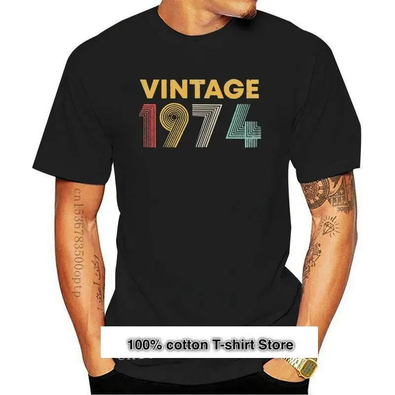 

Camiseta informal de moda para hombres y mujeres, Formal Camisa de algodón, regalo Vintage de 45 cumpleaños, 1974
