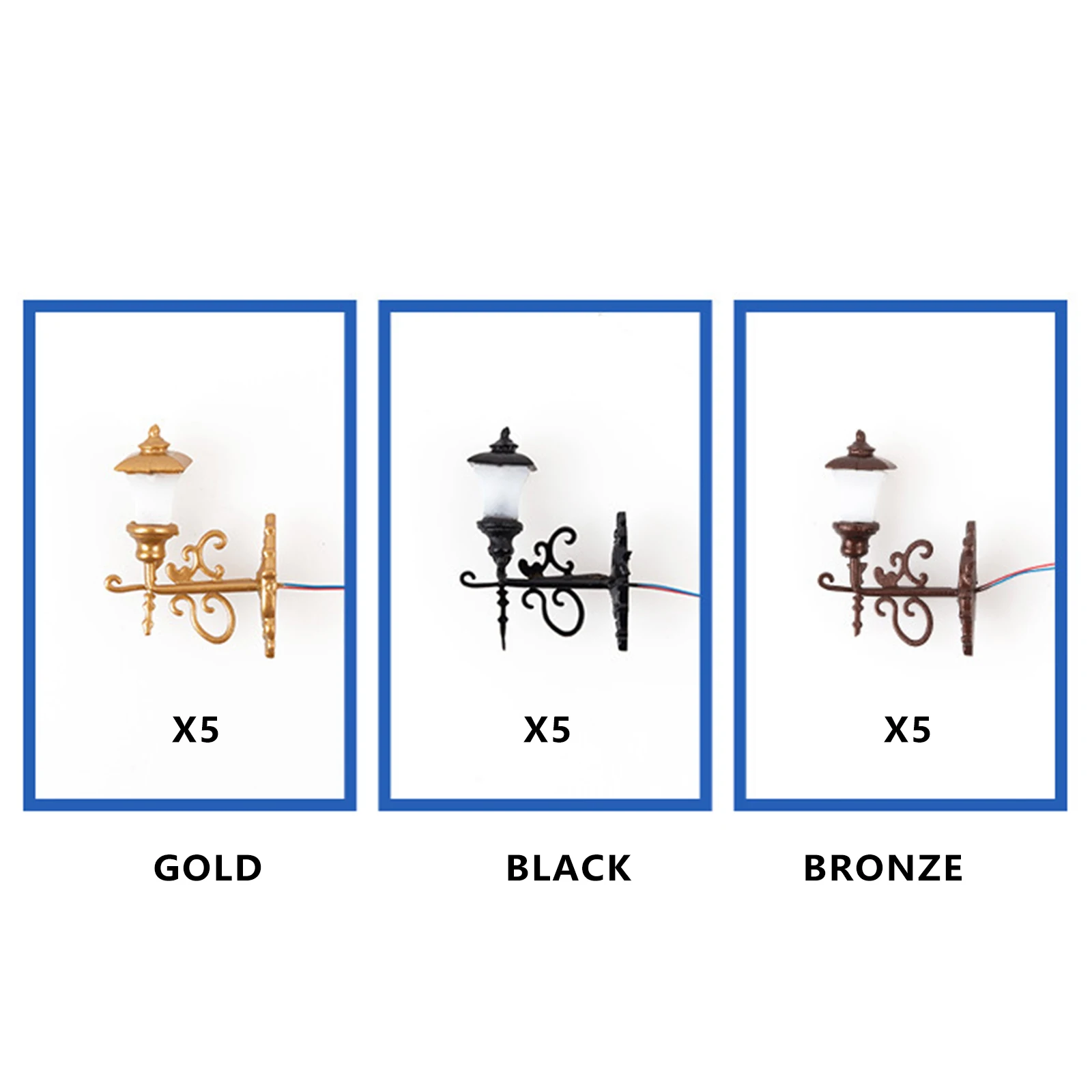 

5 Pack of 1:87 Model Wall Lights Sand Table Train Building Architecture Accs