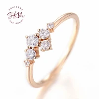 skm 14k rose gold trendy moissanite rings for women delicate rings wedding rings designer luxury fine jewelry