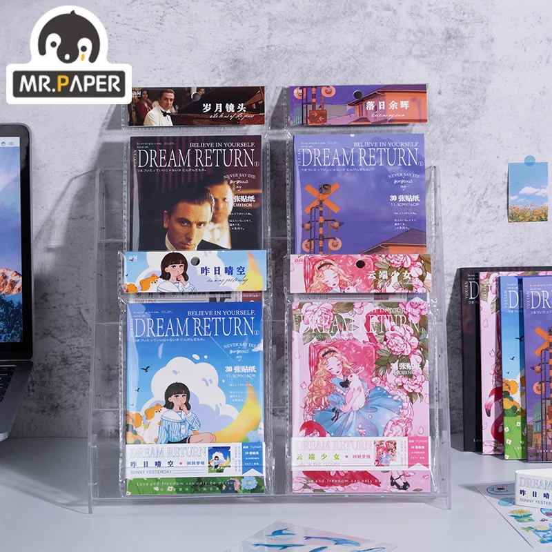 

Mr.Paper 4 вида дизайна вращающаяся серия Dreamland наклейка книга креативные канцелярские принадлежности блокнот наклейка книга