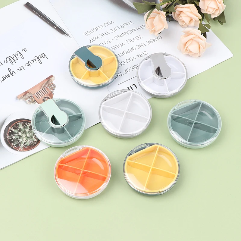 

1 Pcs Pill Case 4 Lattice Box Organizer Medicine Tablet Dispenser Pill Box Splitters