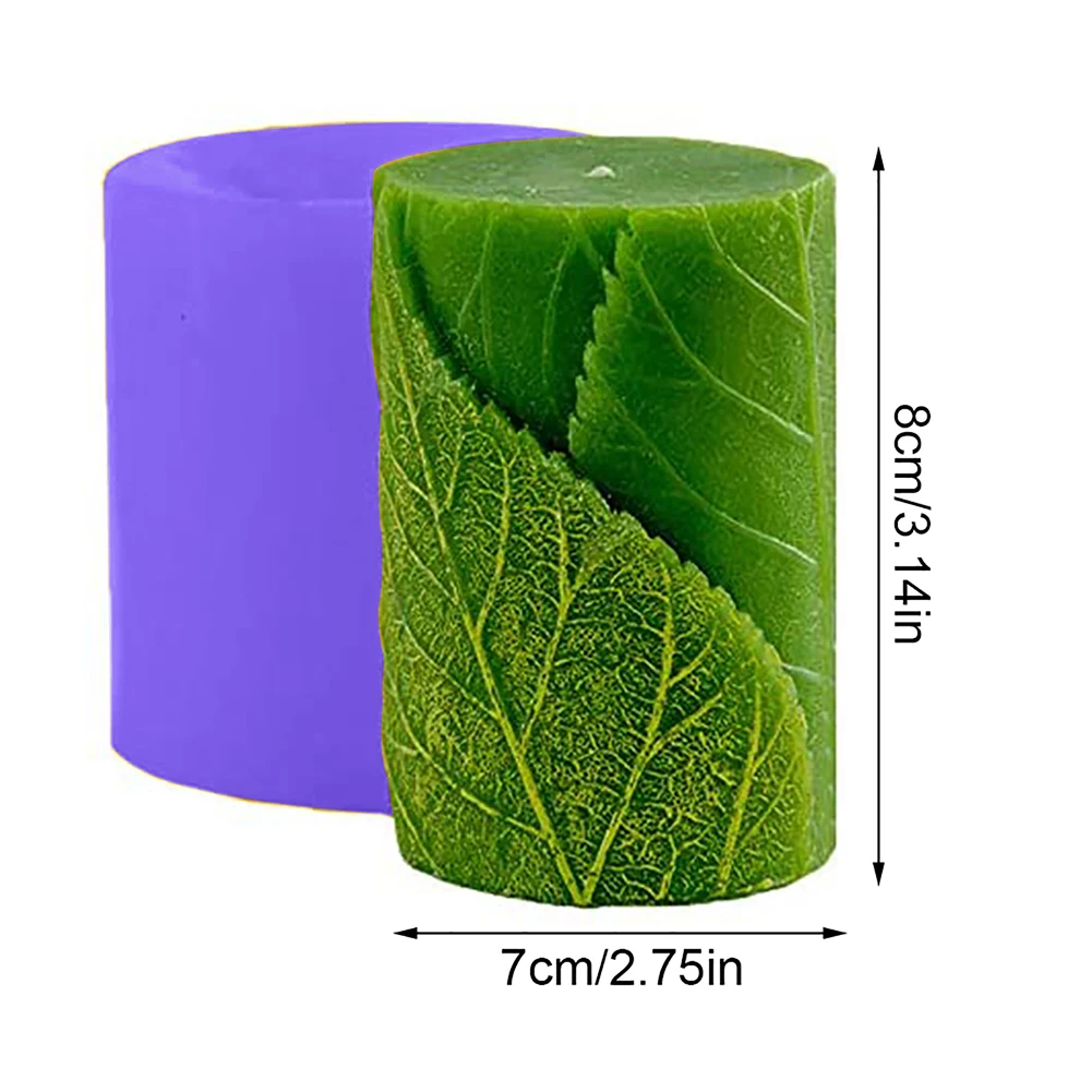 Новая форма для свечей 3D силиконовая рукоделия цилиндр с листьями сделай сам