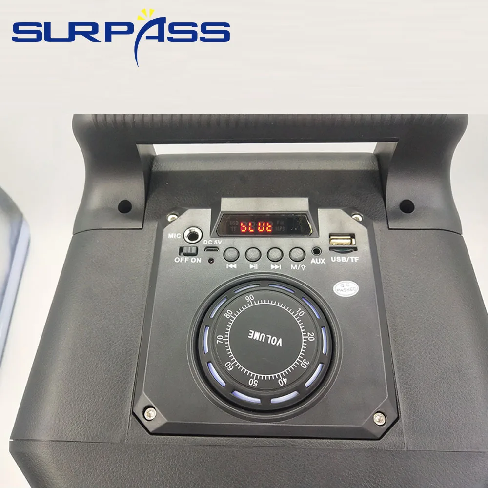 Портативный популярный караоке Bluetooth динамик на колесиках бас стерео сабвуфер